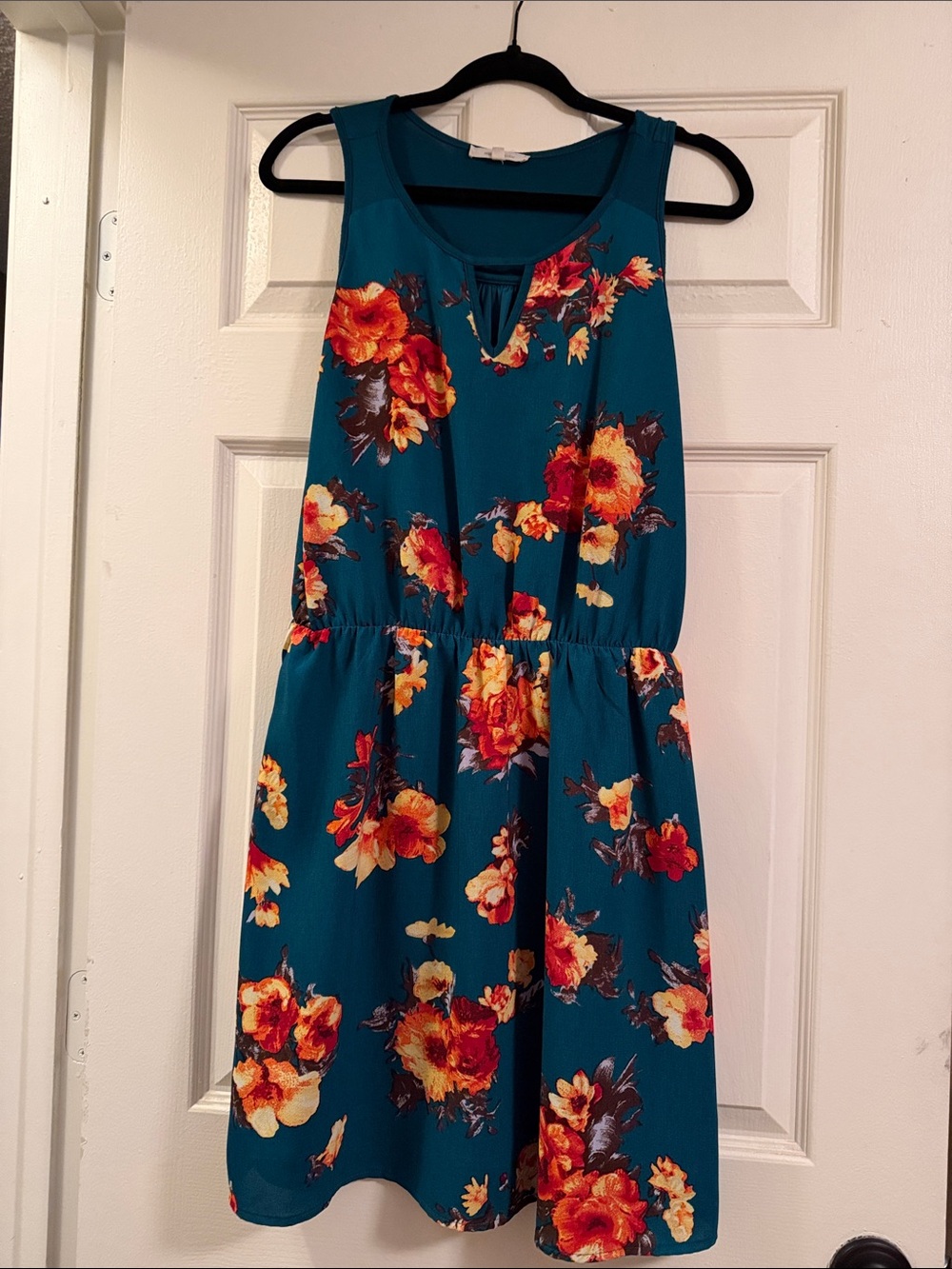 41 Hawthorn Teal Floral Sleeveless Dress